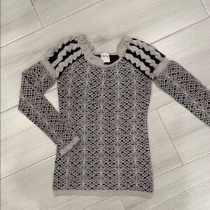 Red Valentino Gray and Black Patterned Sweater size small